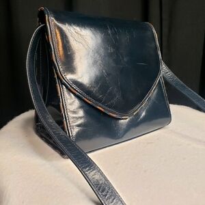 Stuart Weitzman Petite Crossbody Leather Bag in Dark Blue